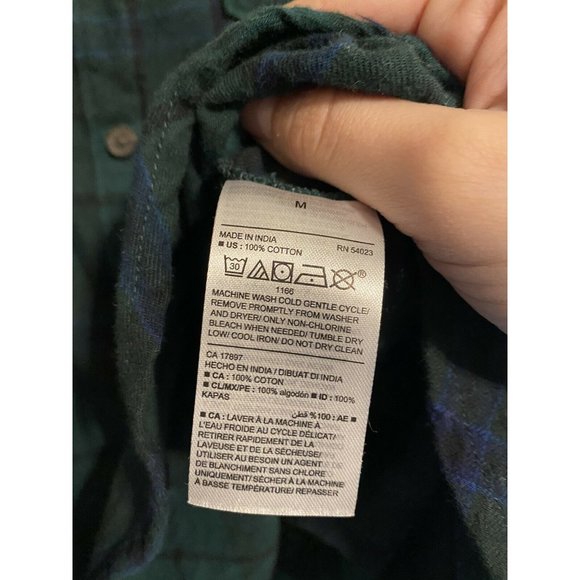 OLD NAVY "The Classic Shirt" Green Flannel M - Picture 5 of 7